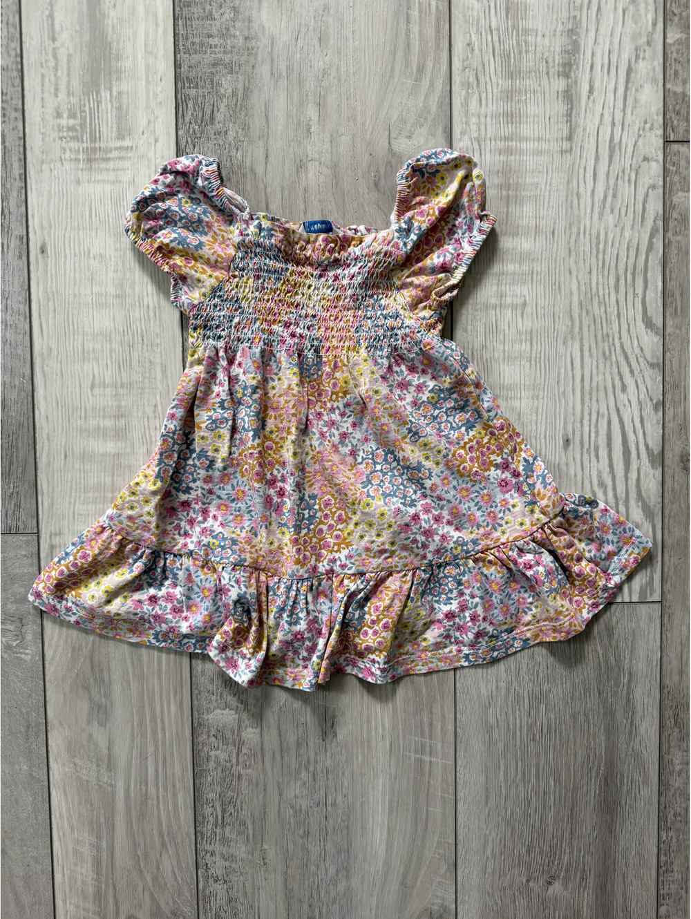 Mayoral Toddler Girls Floral Print Smocked Dress with futter sleeves 24 months